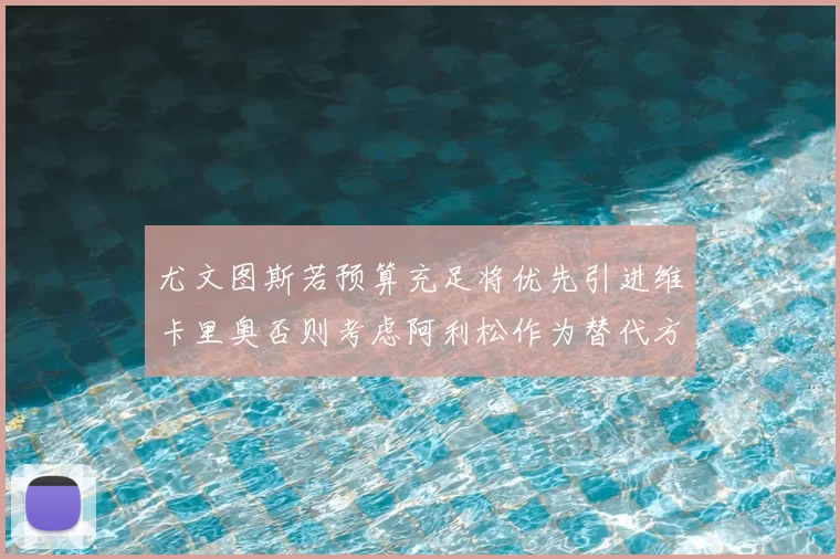 尤文图斯若预算充足将优先引进维卡里奥否则考虑阿利松作为替代方案